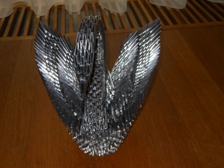 005 Dubbele zwaan van loodpapier