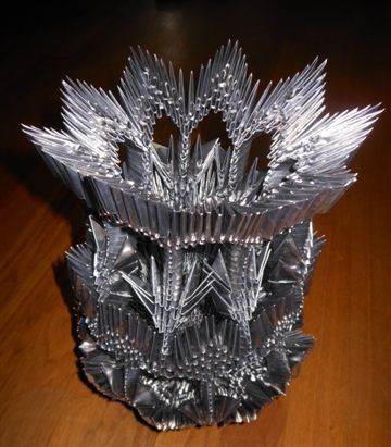 007 Decoratieve origami vaas van loodpapier