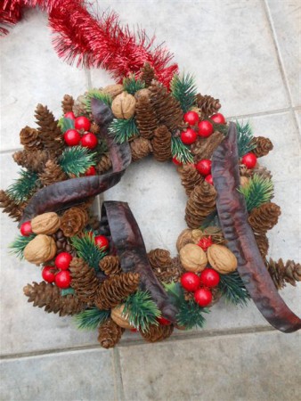 014 Kerstkrans in opdracht gemaakt.